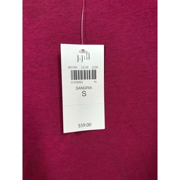 J.Jill Tunic Top Fuchsia Sangria Pink 3/4 Bell Sleeve Oversized Womens Small S - Picture 6 of 8